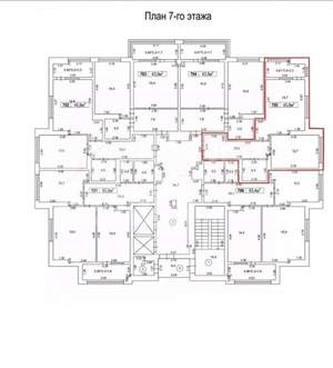 1-к квартира, вторичка, 47м2, 7/12 этаж