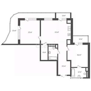 3-к квартира, вторичка, 112м2, 7/9 этаж