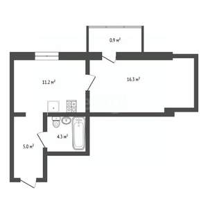 1-к квартира, вторичка, 37м2, 7/12 этаж