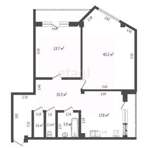 3-к квартира, вторичка, 116м2, 1/7 этаж