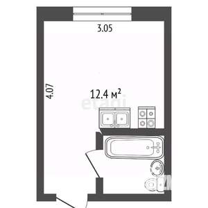 Студия квартира, вторичка, 12м2, 3/5 этаж