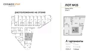 1-к квартира, вторичка, 38м2, 3/9 этаж