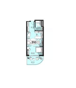 1-к квартира, вторичка, 55м2, 4/6 этаж