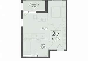 2-к квартира, строящийся дом, 46м2, 7/15 этаж