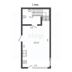 5-к квартира, вторичка, 86м2, 1/7 этаж