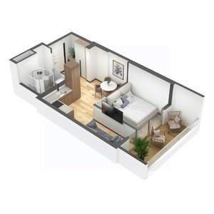 1-к квартира, вторичка, 37м2, 1/7 этаж