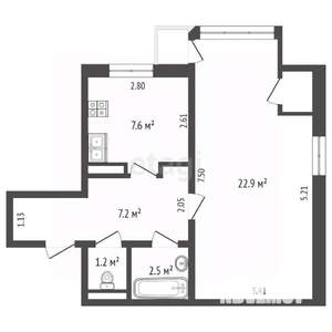 1-к квартира, вторичка, 42м2, 13/17 этаж