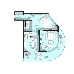 3-к квартира, строящийся дом, 127м2, 3/6 этаж