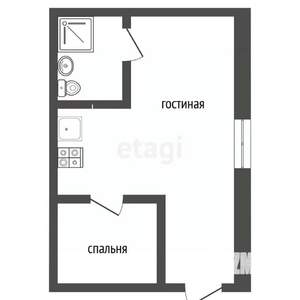2-к квартира, вторичка, 40м2, 1/9 этаж