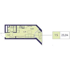 Студия квартира, строящийся дом, 25м2, 14/20 этаж