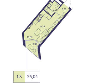 1-к квартира, вторичка, 25м2, 11/20 этаж