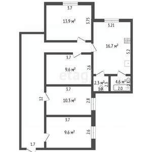 3-к квартира, вторичка, 90м2, 1/3 этаж