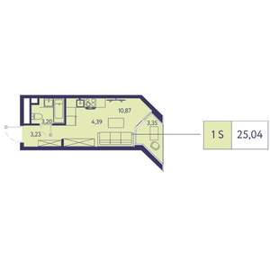 Студия квартира, строящийся дом, 25м2, 13/20 этаж