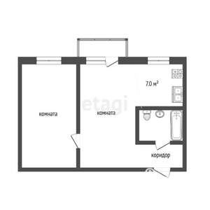 1-к квартира, вторичка, 30м2, 1/2 этаж