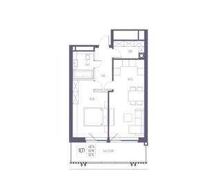 1-к квартира, вторичка, 60м2, 6/8 этаж