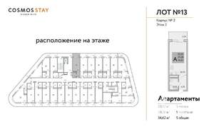 1-к квартира, строящийся дом, 35м2, 2/9 этаж