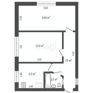 2-к квартира, вторичка, 44м2, 1/4 этаж