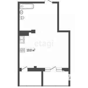 1-к квартира, вторичка, 52м2, 3/6 этаж
