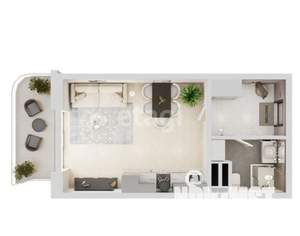 Студия квартира, вторичка, 42м2, 10/19 этаж