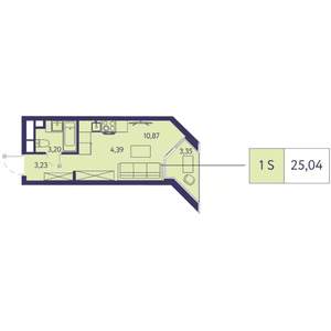 Студия квартира, строящийся дом, 25м2, 15/20 этаж
