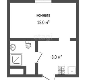 Студия квартира, вторичка, 29м2, 2/2 этаж