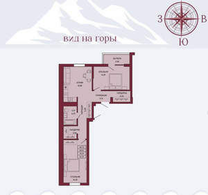 2-к квартира, вторичка, 71м2, 7/16 этаж