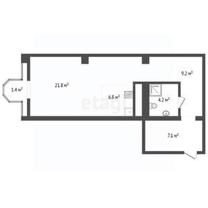 1-к квартира, вторичка, 51м2, 9/15 этаж