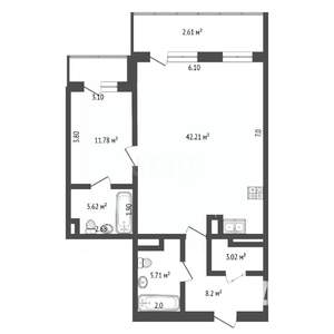 2-к квартира, вторичка, 89м2, 9/9 этаж