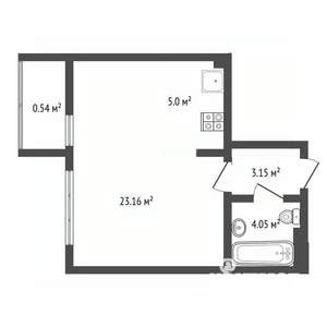 Студия квартира, вторичка, 35м2, 4/16 этаж