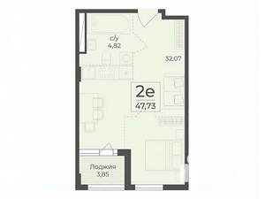 Студия квартира, строящийся дом, 48м2, 7/15 этаж