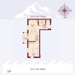 1-к квартира, вторичка, 47м2, 10/16 этаж