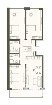 3-к квартира, вторичка, 103м2, 11/22 этаж