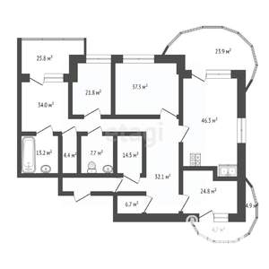5-к квартира, вторичка, 309м2, 4/15 этаж
