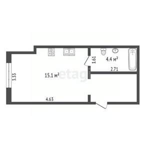 Студия квартира, вторичка, 20м2, 1/7 этаж