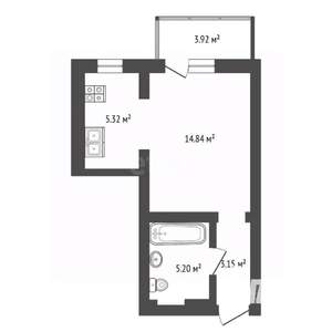 1-к квартира, вторичка, 29м2, 4/16 этаж