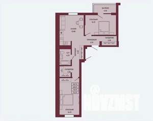 2-к квартира, вторичка, 70м2, 12/16 этаж