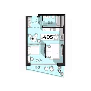 2-к квартира, строящийся дом, 58м2, 4/6 этаж