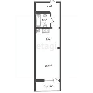 Студия квартира, вторичка, 33м2, 6/15 этаж