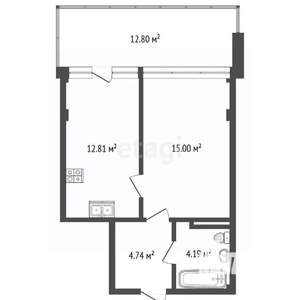 2-к квартира, вторичка, 41м2, 7/8 этаж
