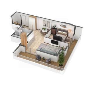 2-к квартира, строящийся дом, 61м2, 6/8 этаж