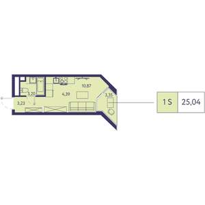 1-к квартира, вторичка, 25м2, 6/20 этаж