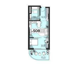 2-к квартира, вторичка, 55м2, 5/6 этаж