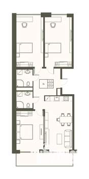 3-к квартира, вторичка, 103м2, 11/22 этаж