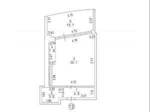 Студия квартира, вторичка, 47м2, 5/18 этаж