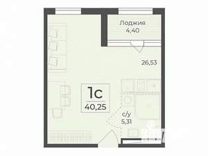 Студия квартира, вторичка, 40м2, 6/7 этаж