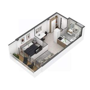 1-к квартира, строящийся дом, 36м2, 6/7 этаж