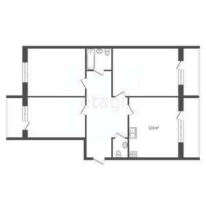 3-к квартира, вторичка, 89м2, 8/9 этаж
