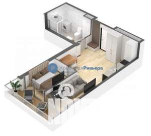 Студия квартира, вторичка, 41м2, 4/7 этаж