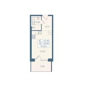 Студия квартира, вторичка, 29м2, 3/8 этаж