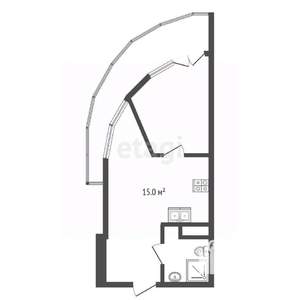 Студия квартира, вторичка, 46м2, 5/8 этаж